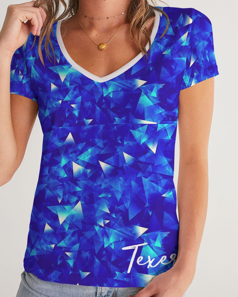 Crystal Blue Women's V-Neck Tee