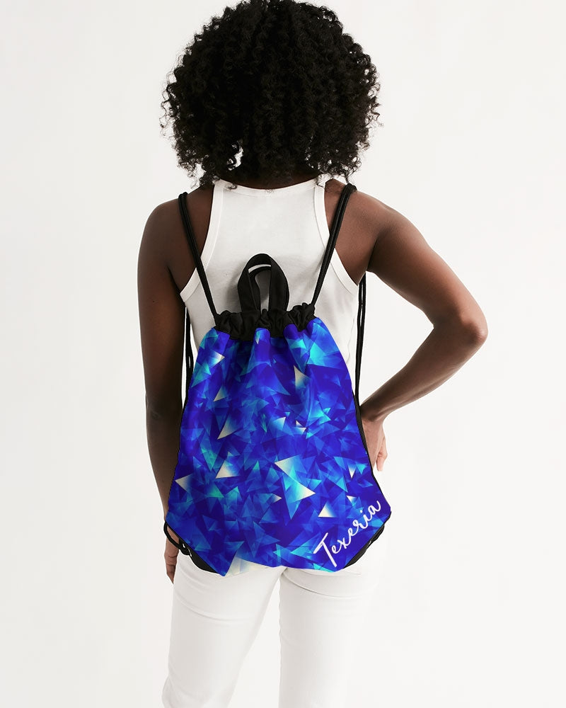 Crystal Blue Canvas Drawstring Bag
