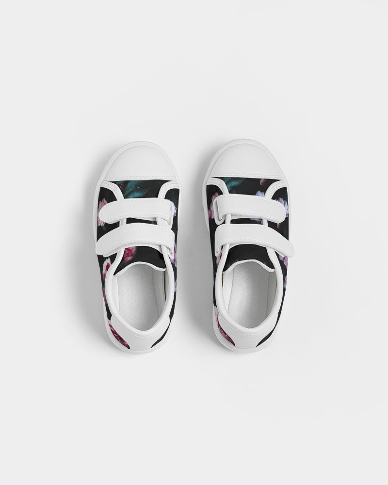 Dark Floral Kids Velcro Sneaker