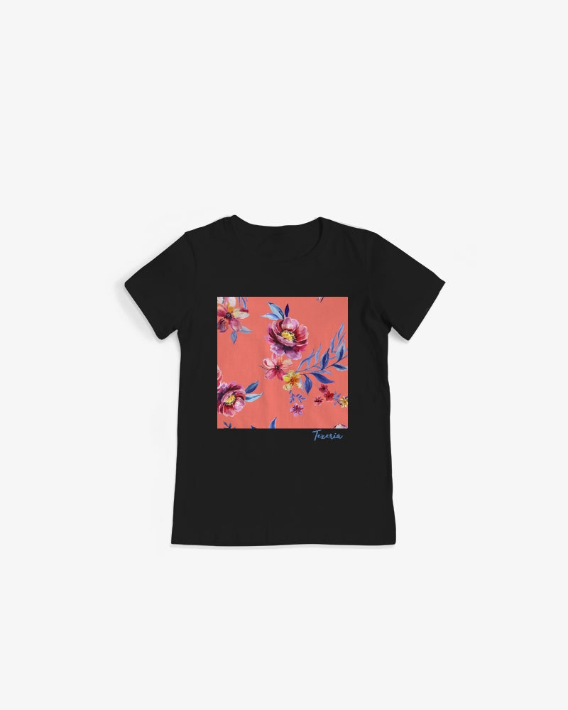 Peach Floral Women's Graphic Tee