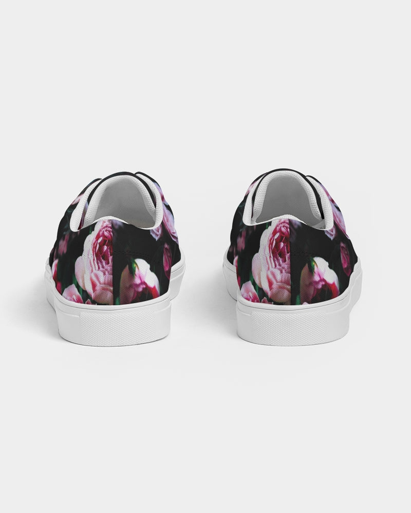 Dark Floral Women's Lace Up Canvas Shoe