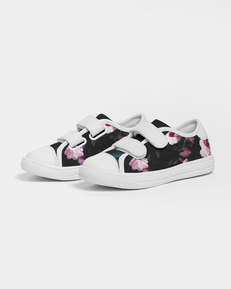 Dark Floral Kids Velcro Sneaker