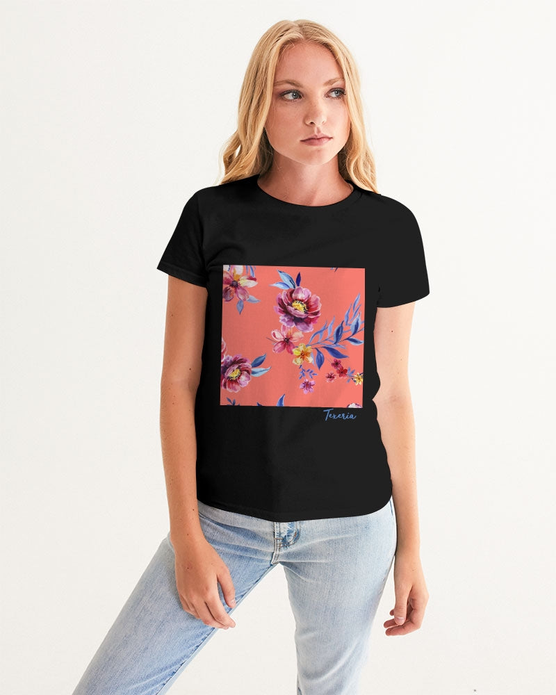 Peach Floral Women's Graphic Tee