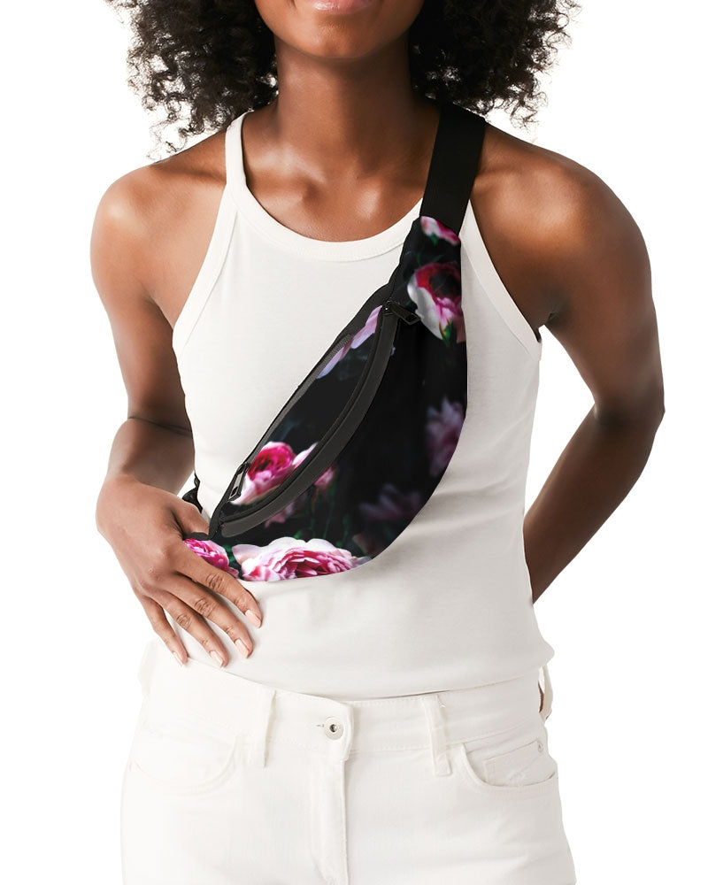 Dark Floral Crossbody Sling Bag