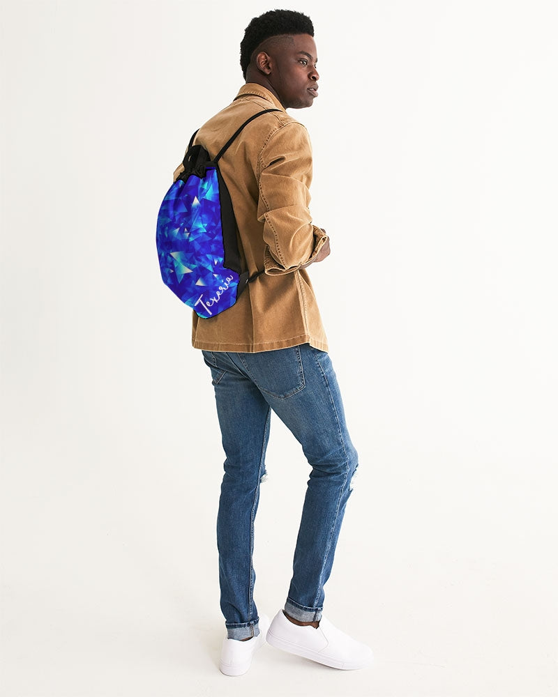 Crystal Blue Canvas Drawstring Bag