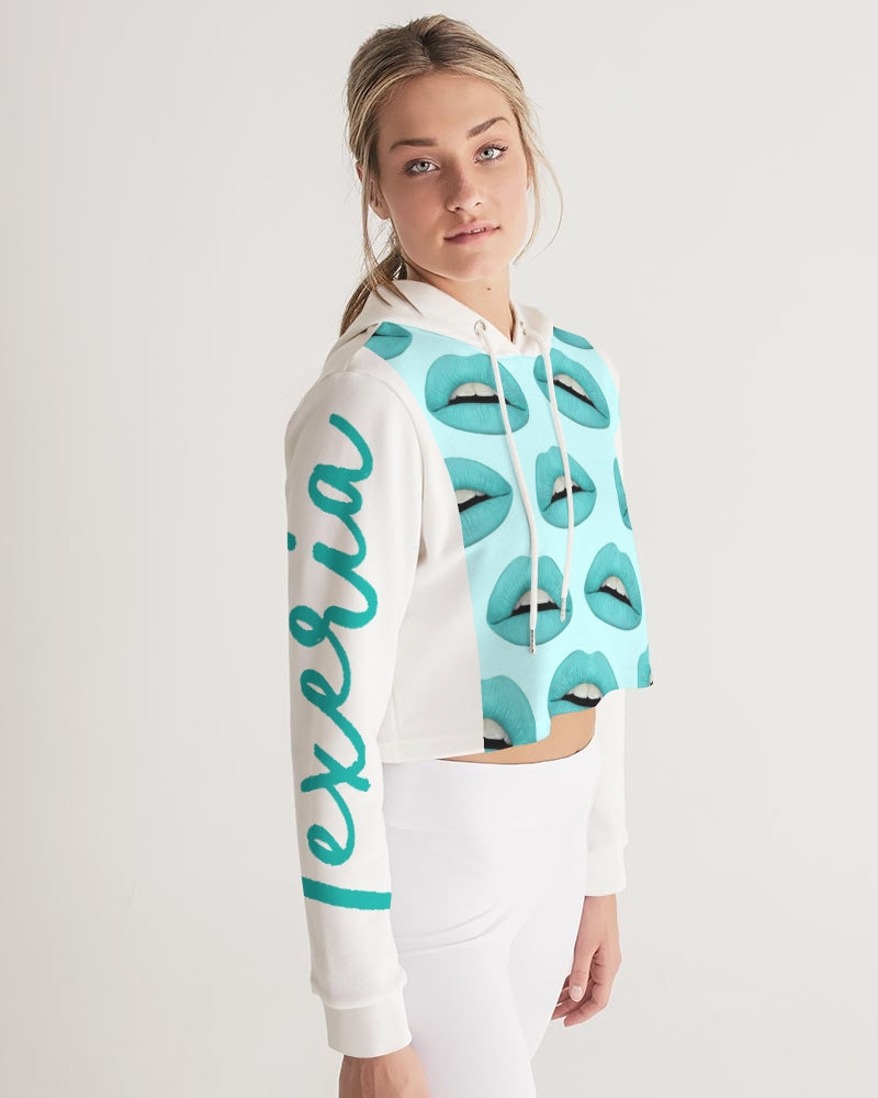 A Few Teal Kisses Women's Cropped Hoodie