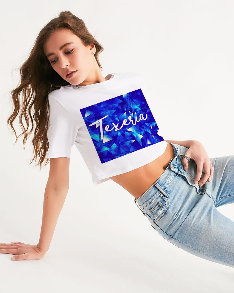 Crystal Blue Women's Cropped Tee