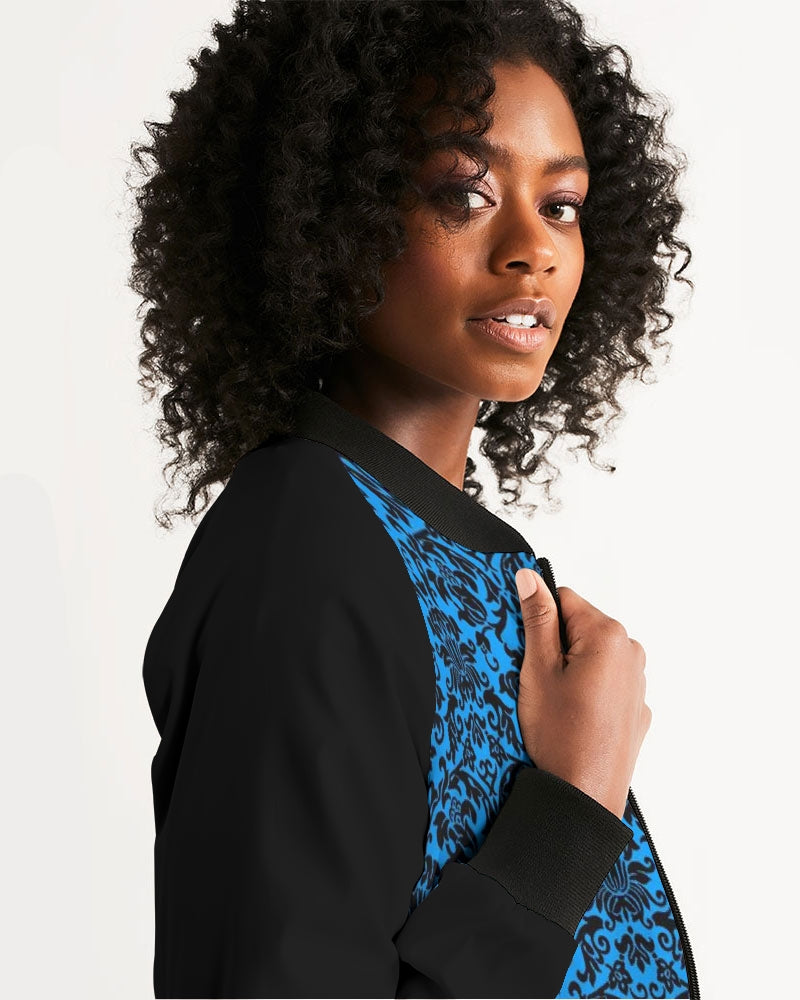 chandelier blue Women's Bomber Jacket