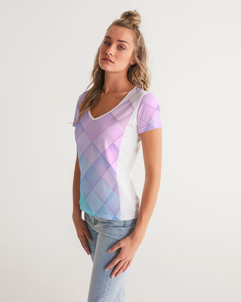 Pastel diamonds Women's V-Neck Tee