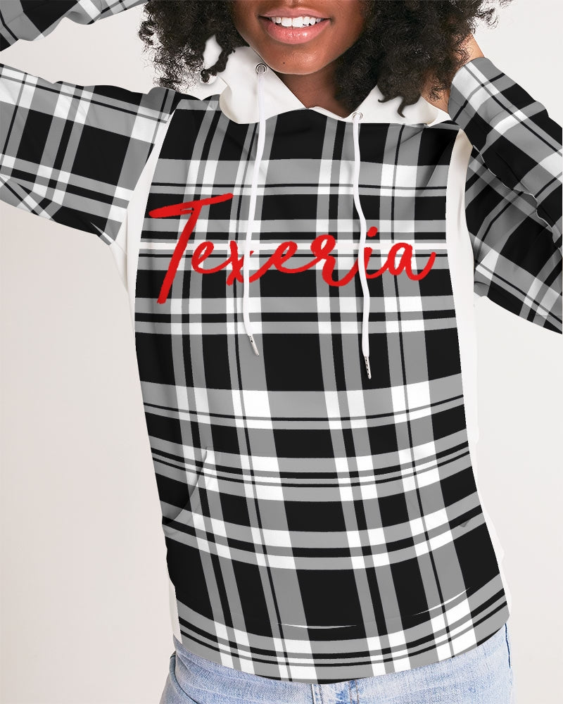 Black & White Plaid Women's Hoodie