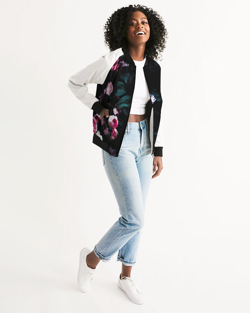 Dark Floral Women's Bomber Jacket