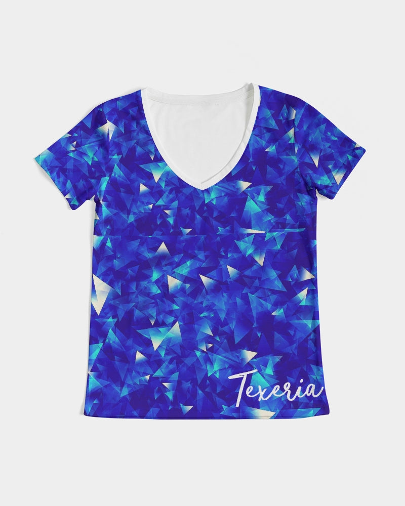 Crystal Blue Women's V-Neck Tee