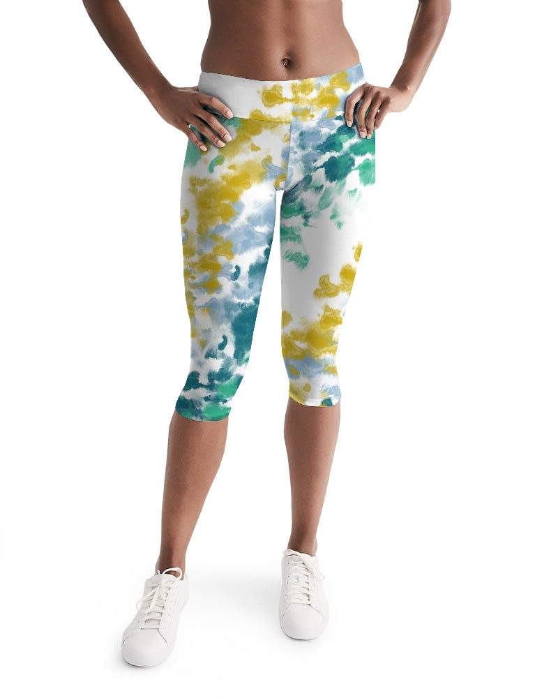 Watercolor Women's Mid-Rise Capri