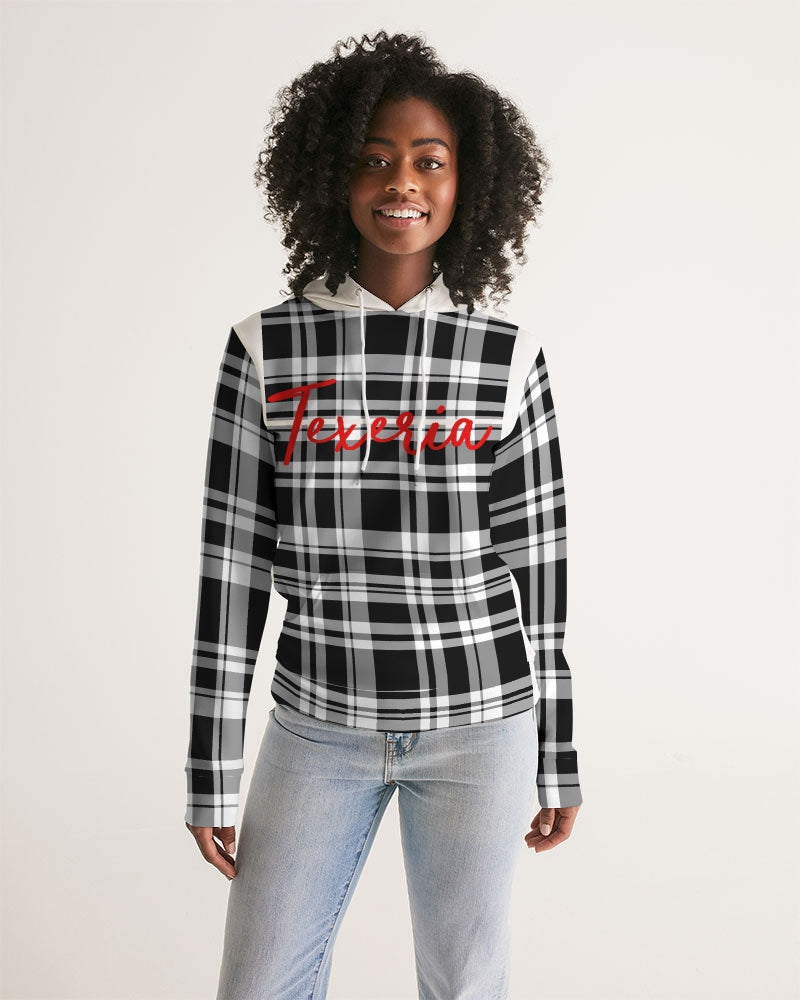 Black & White Plaid Women's Hoodie