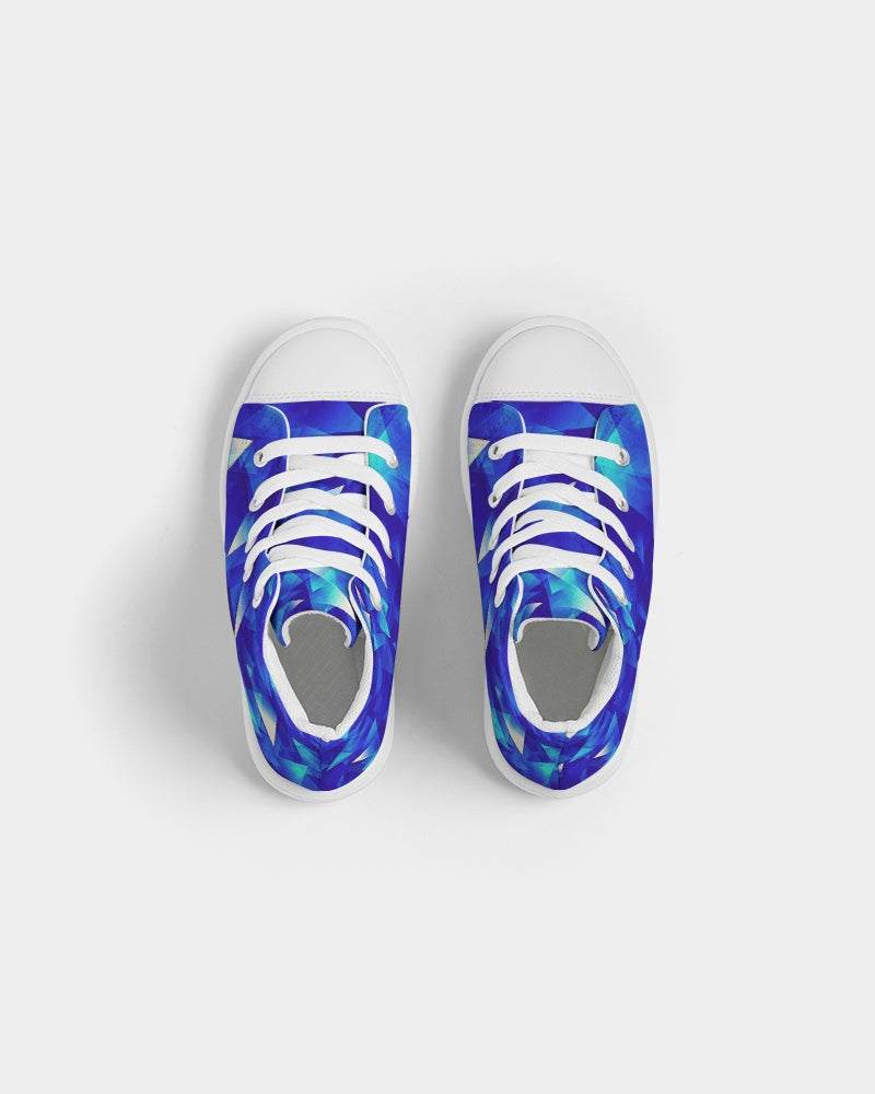 Crystal Blue Kids Hightop Canvas Shoe