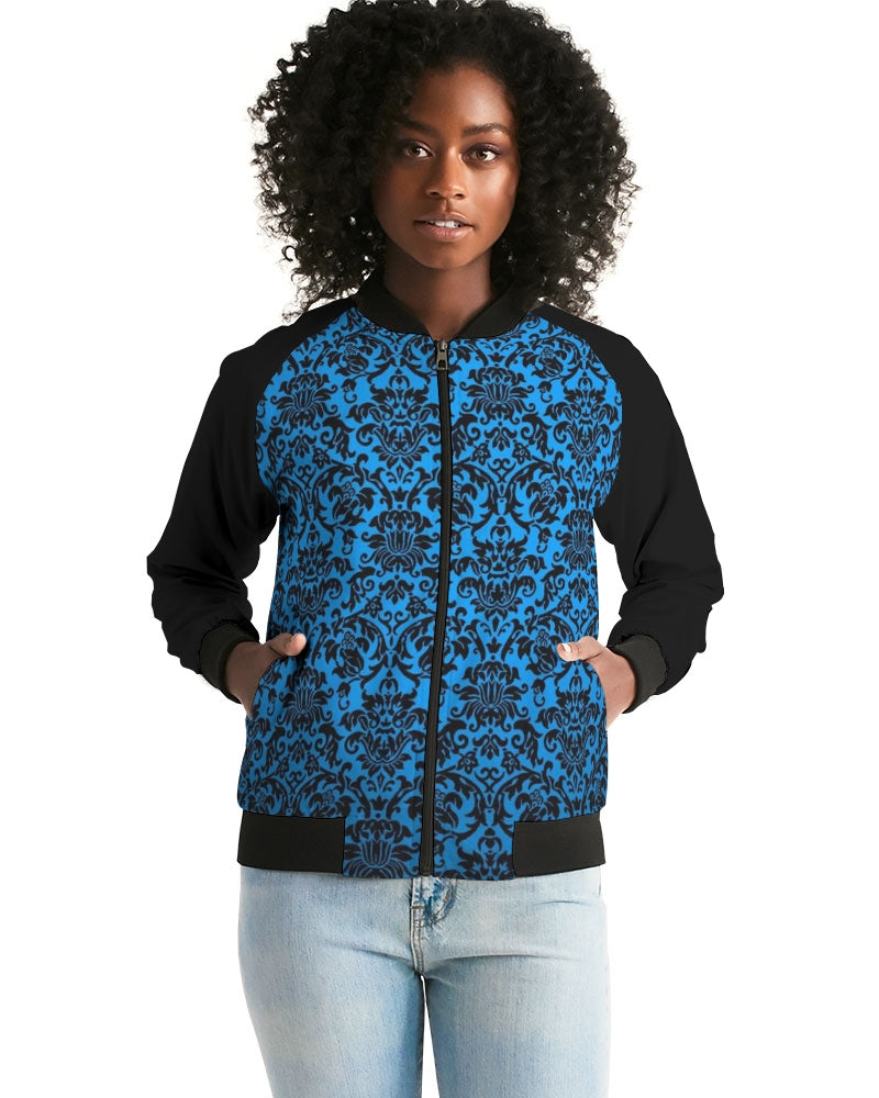 chandelier blue Women's Bomber Jacket