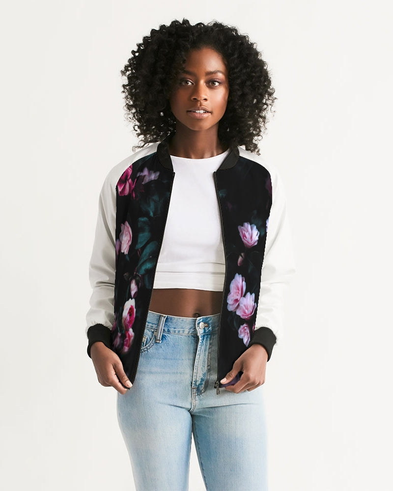 Dark Floral Women's Bomber Jacket