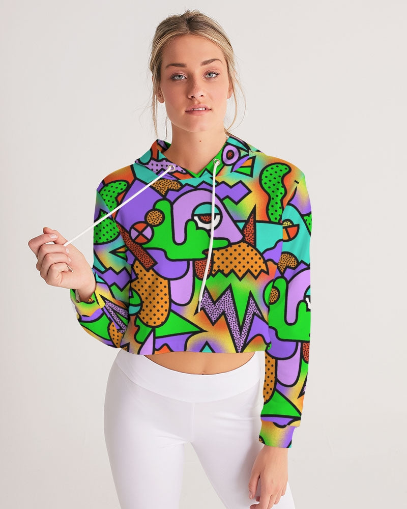 Abstract Women's Cropped Hoodie