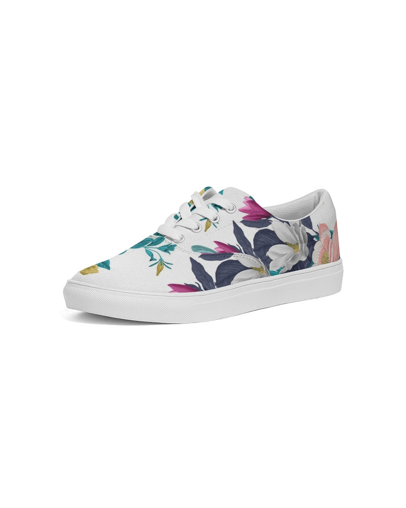 Warm Floral Women's Lace Up Canvas Shoe