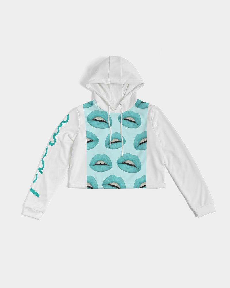 A Few Teal Kisses Women's Cropped Hoodie