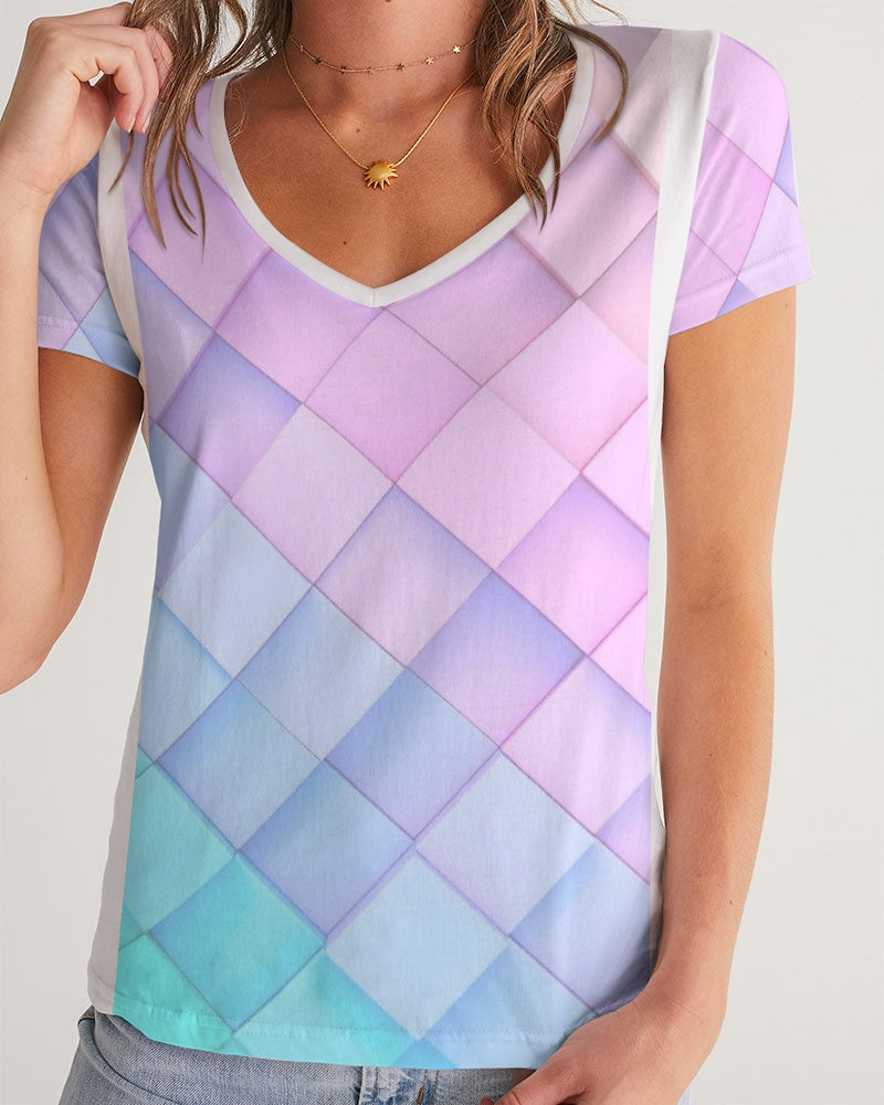 Pastel diamonds Women's V-Neck Tee