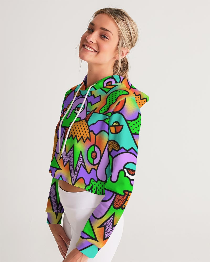 Abstract Women's Cropped Hoodie