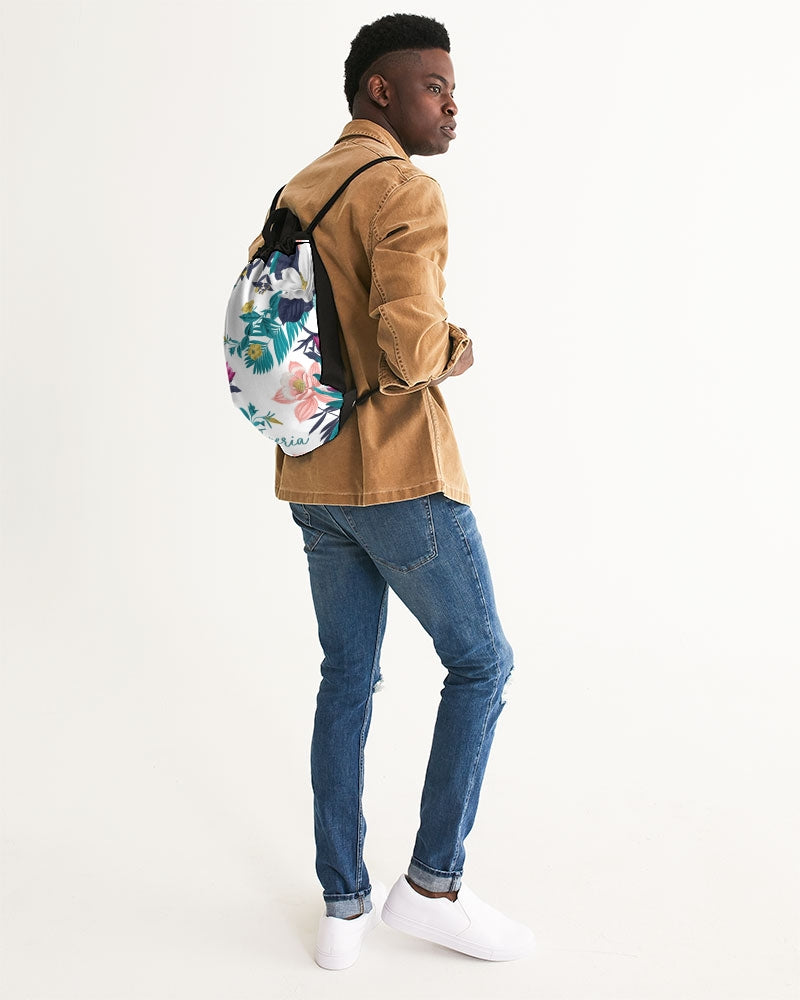Warm Floral Canvas Drawstring Bag