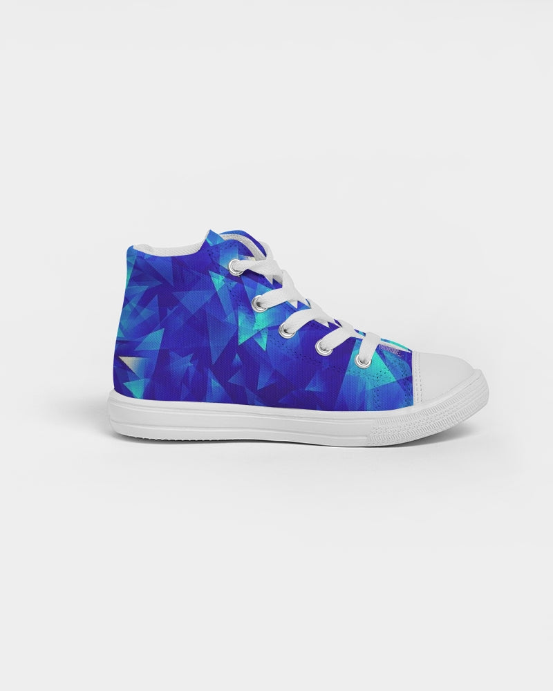 Crystal Blue Kids Hightop Canvas Shoe