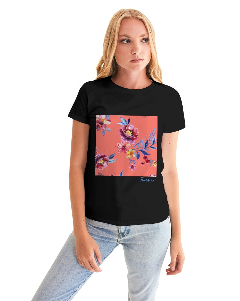 Peach Floral Women's Graphic Tee