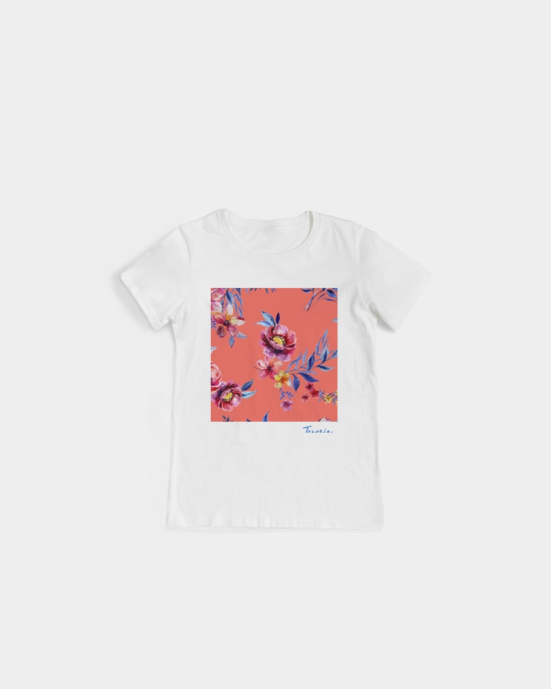 Peach Floral Women's Graphic Tee