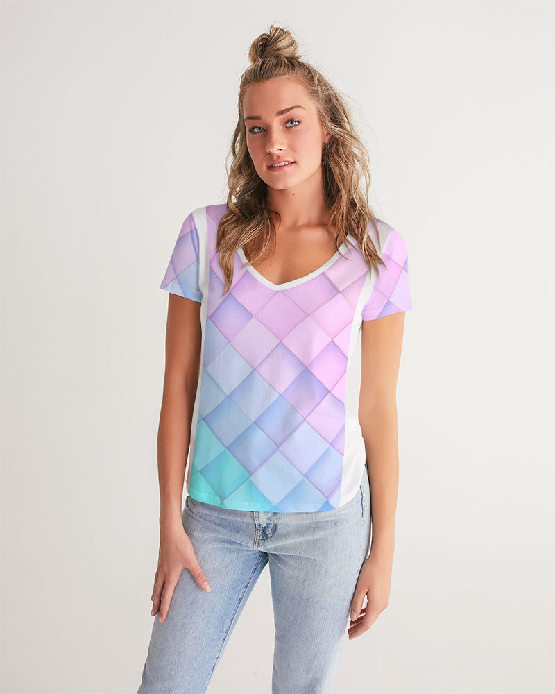 Pastel diamonds Women's V-Neck Tee