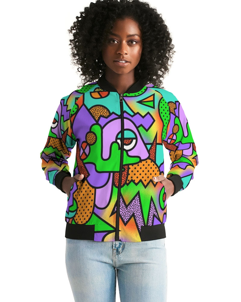 Abstract Women's Bomber Jacket
