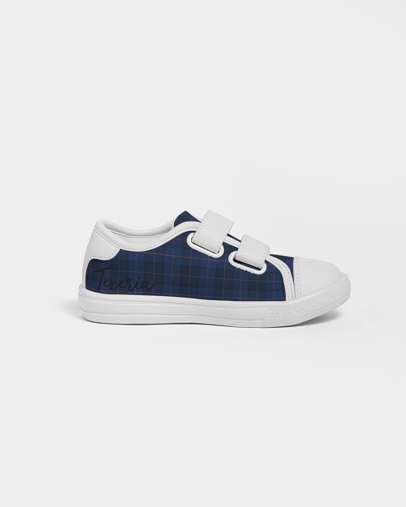 Blue Plaid Kids Velcro Sneaker