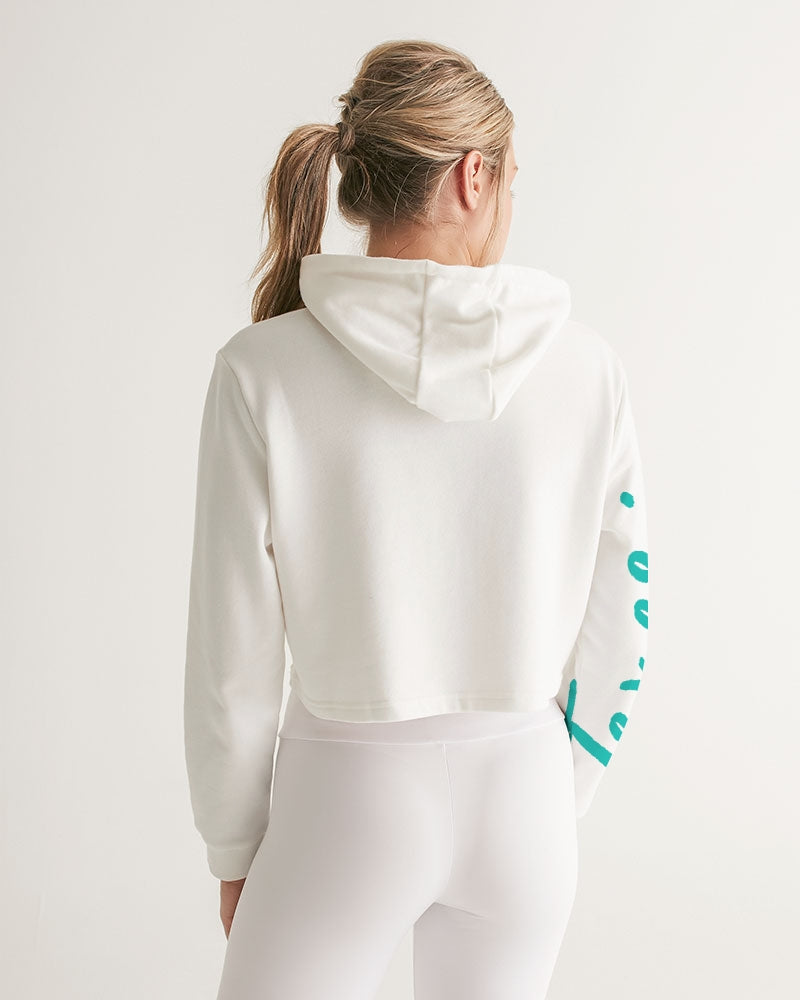 A Few Teal Kisses Women's Cropped Hoodie