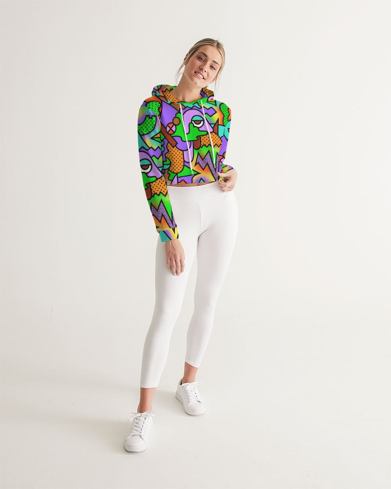 Abstract Women's Cropped Hoodie