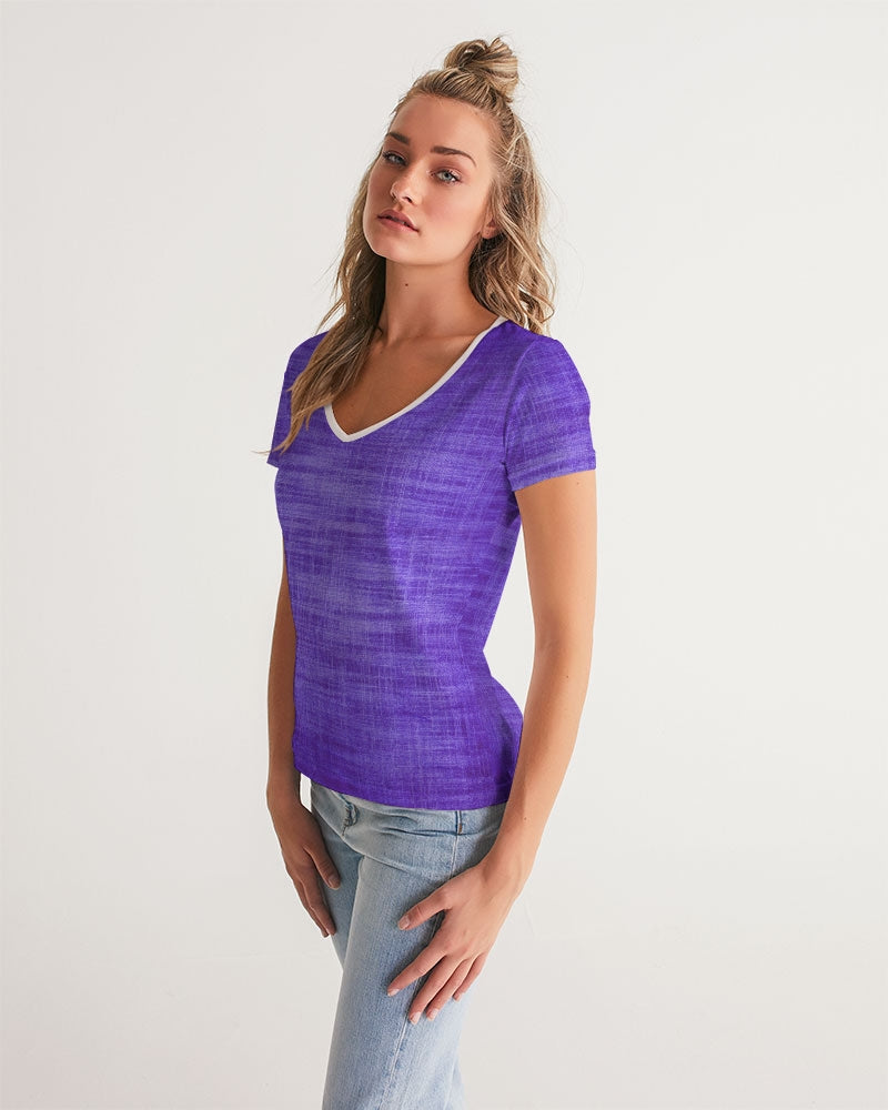 violet Women's V-Neck Tee