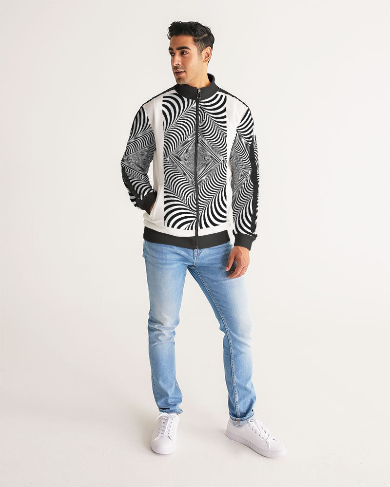 Optical illusion Men's Stripe-Sleeve Track Jacket