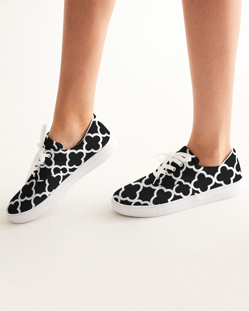 Quatrefoil Women's Lace Up Canvas Shoe