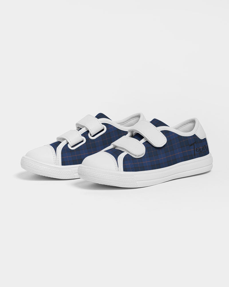 Blue Plaid Kids Velcro Sneaker
