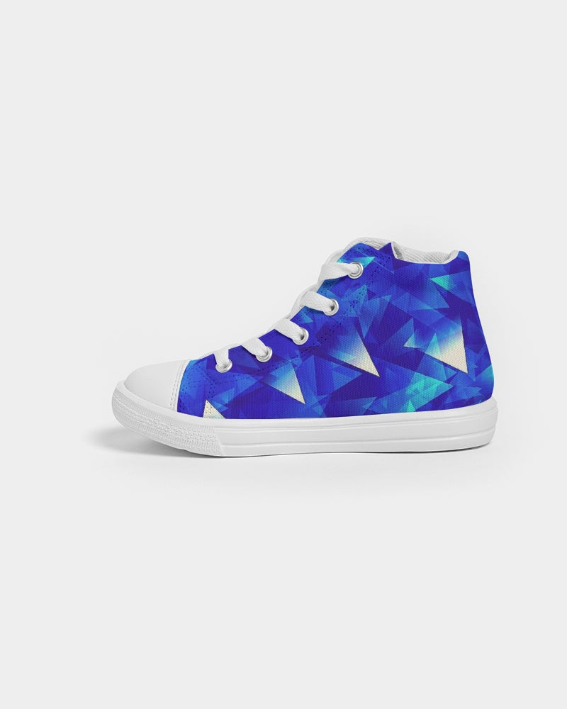 Crystal Blue Kids Hightop Canvas Shoe