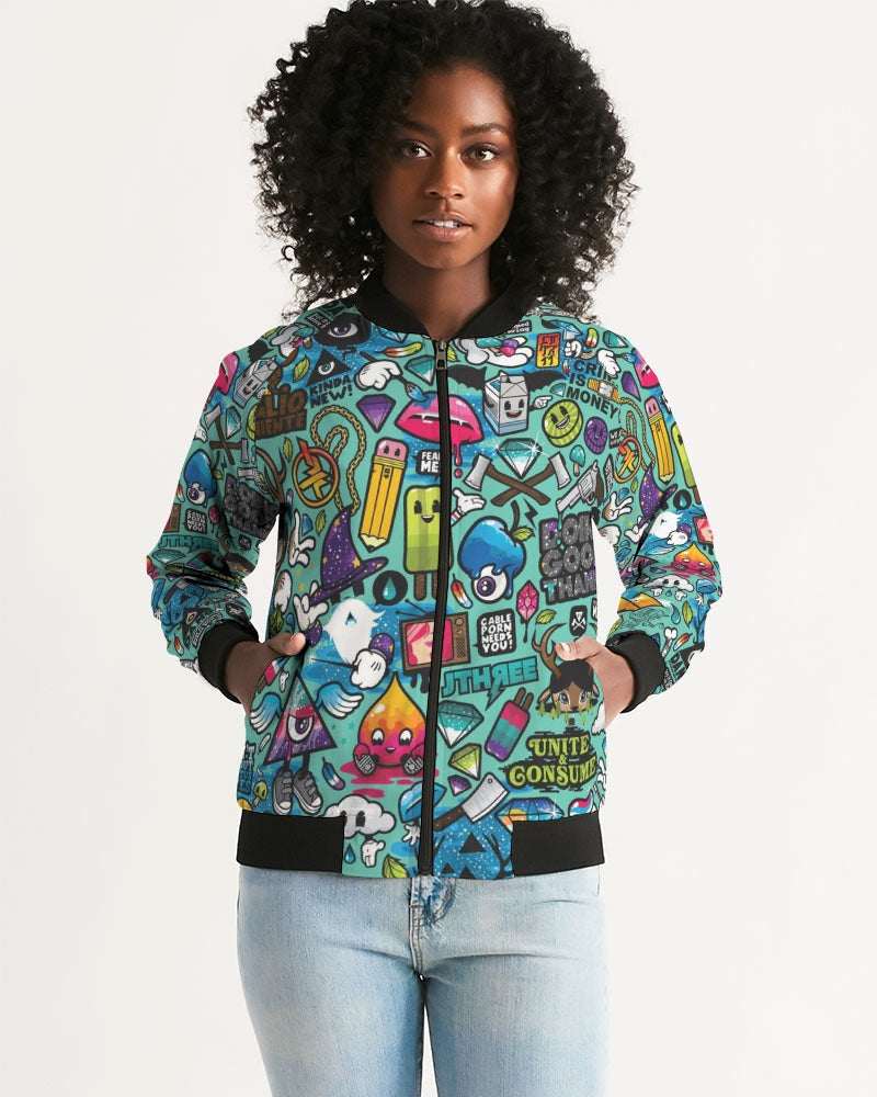 Cartoon massacre Women's Bomber Jacket