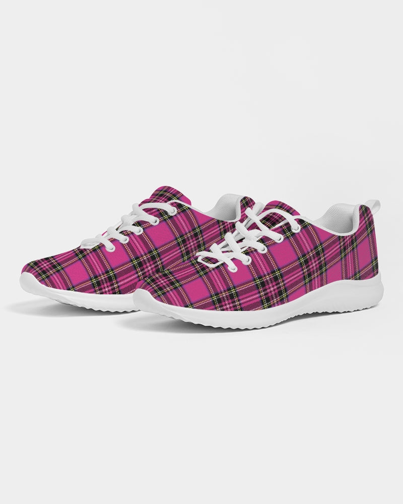 Pink Plaid Women's Athletic Shoe