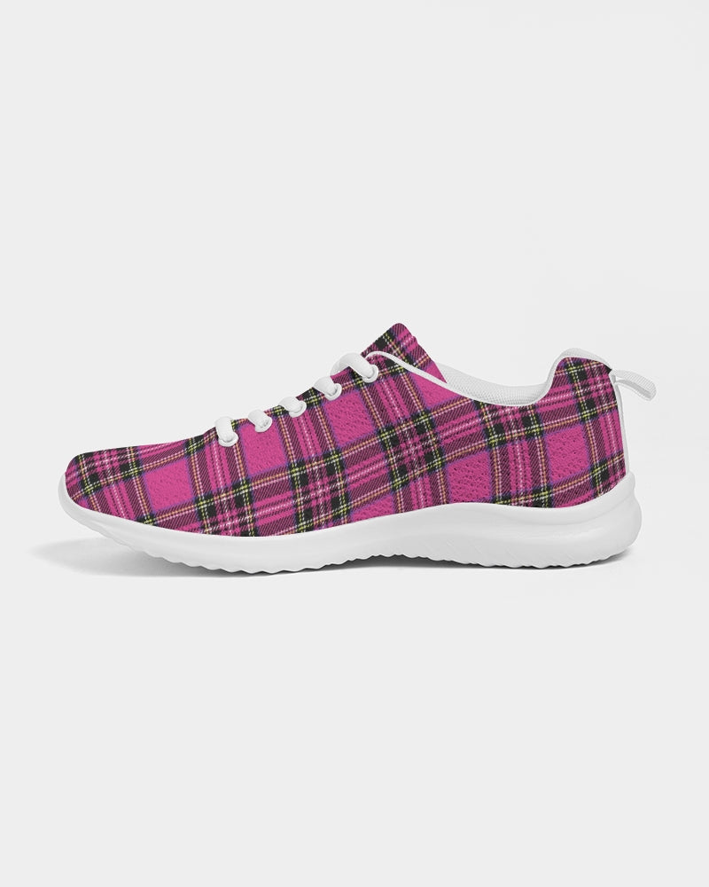 Pink Plaid Women's Athletic Shoe