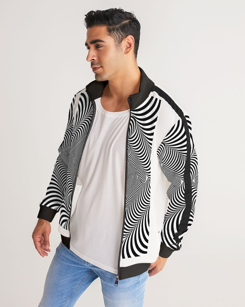 Optical illusion Men's Stripe-Sleeve Track Jacket