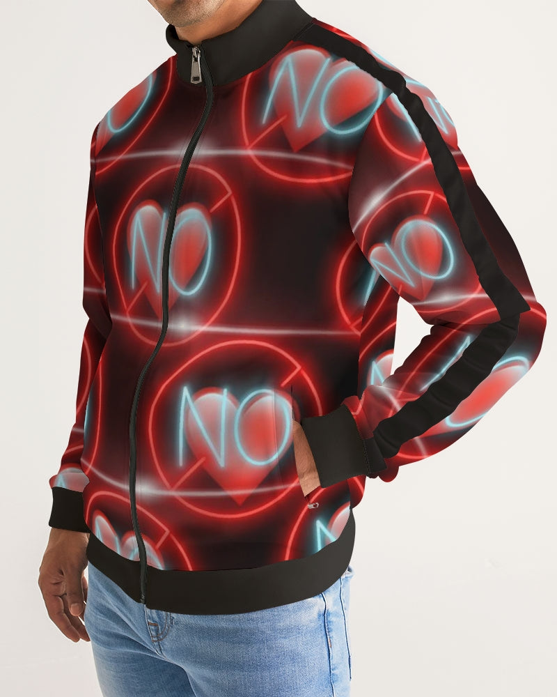 No love 3 Men's Stripe-Sleeve Track Jacket