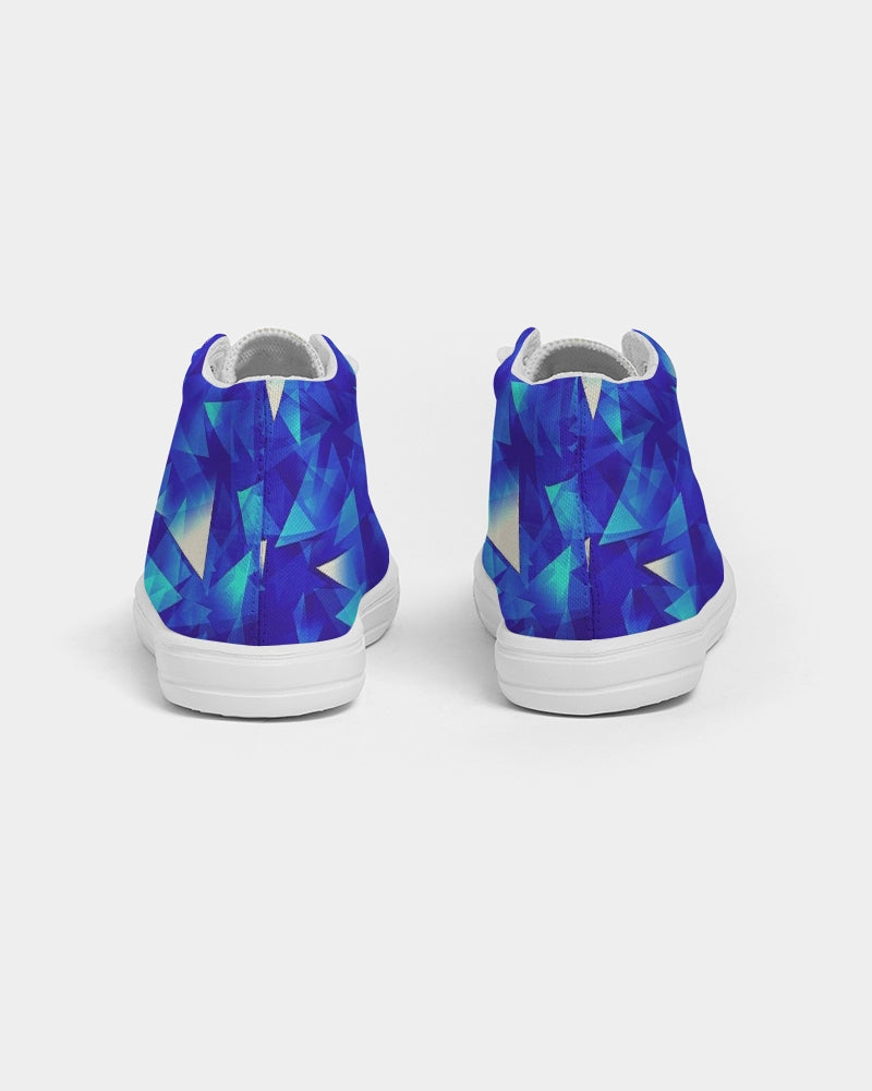 Crystal Blue Kids Hightop Canvas Shoe