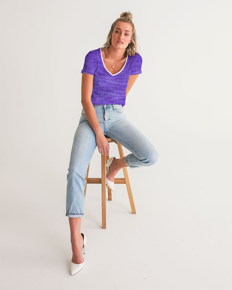 violet Women's V-Neck Tee