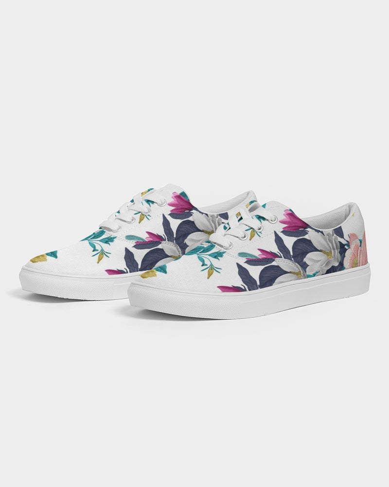 Warm Floral Women's Lace Up Canvas Shoe