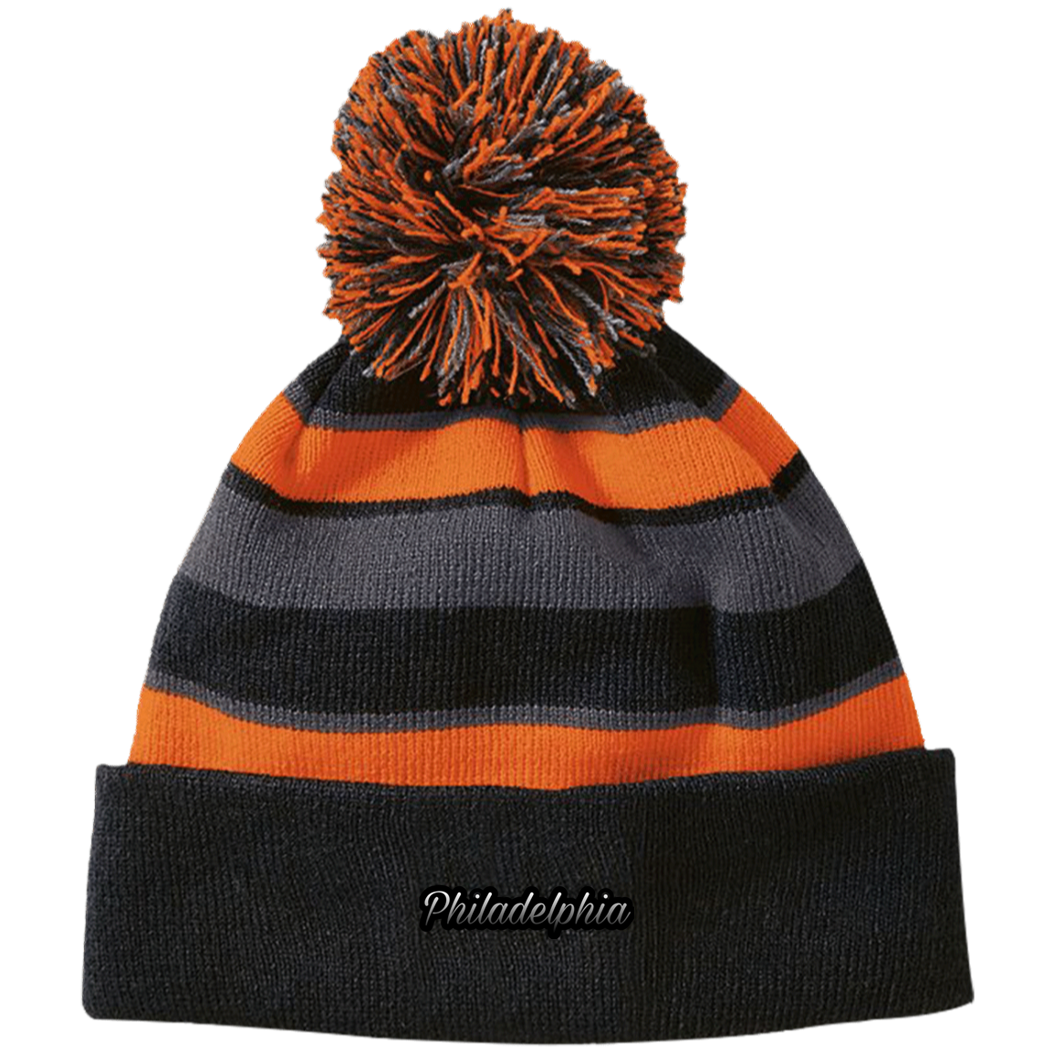 Ombre Philadelphia Siped Beanie with Pom