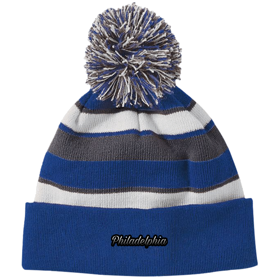 Ombre Philadelphia Siped Beanie with Pom